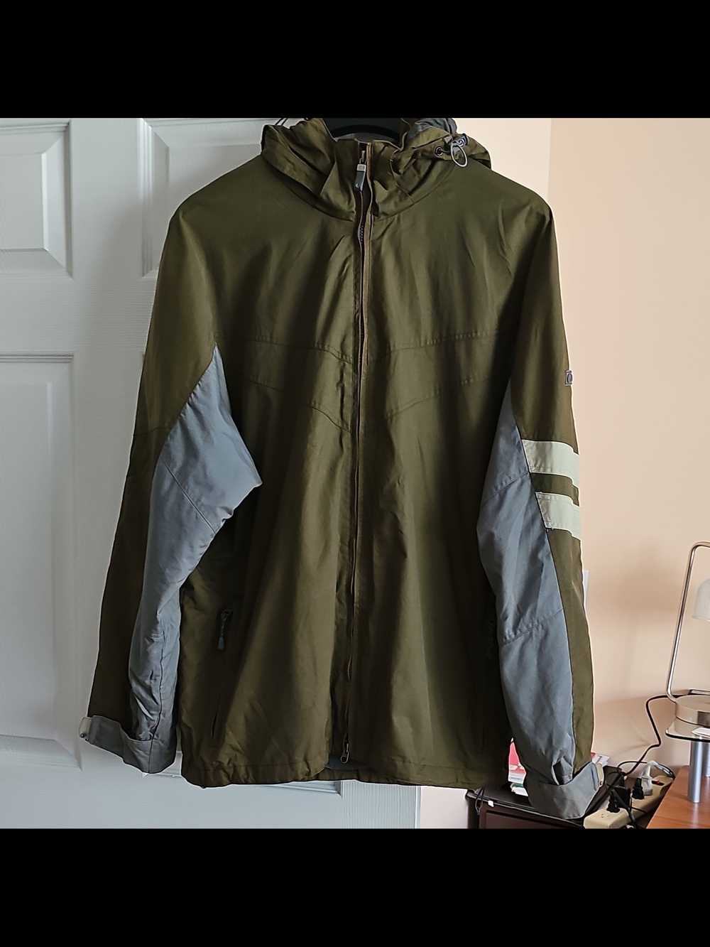 Black Dot Men's Waterproof Jacket - Gray, XL